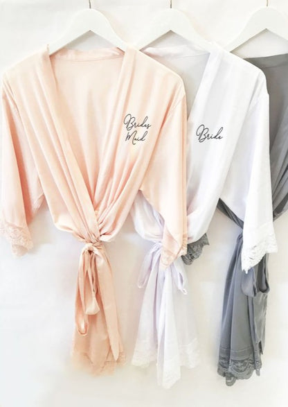 Bridal Party Satin Lace Robes