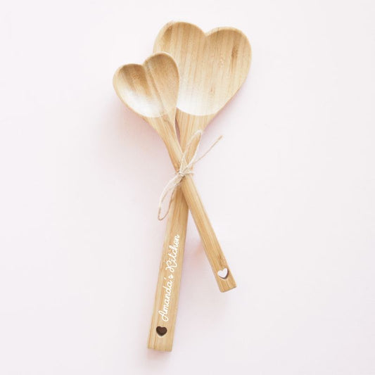 Personalized Wooden Heart Spoons (set of 2)