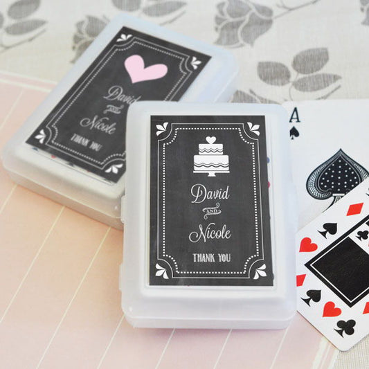Chalkboard Wedding Personalized Playing Cards