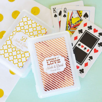 Personalized Metallic Foil Playing Cards - Wedding