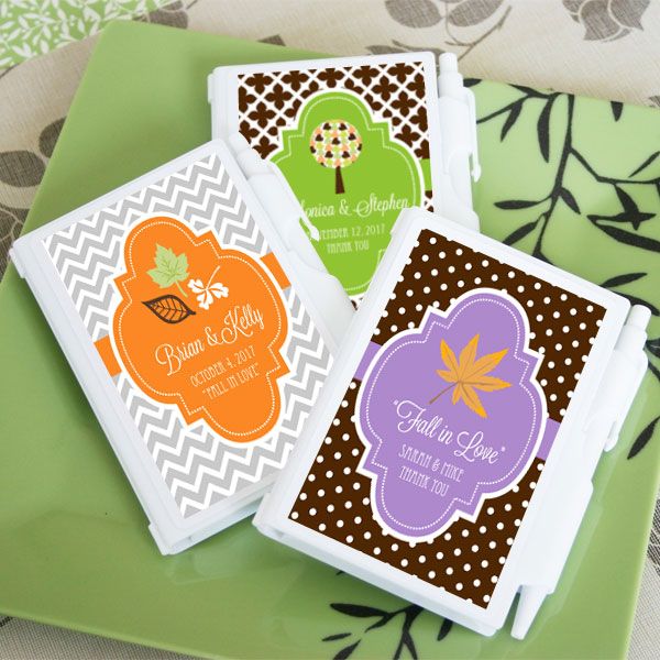 Personalized Fall Notebook Favors