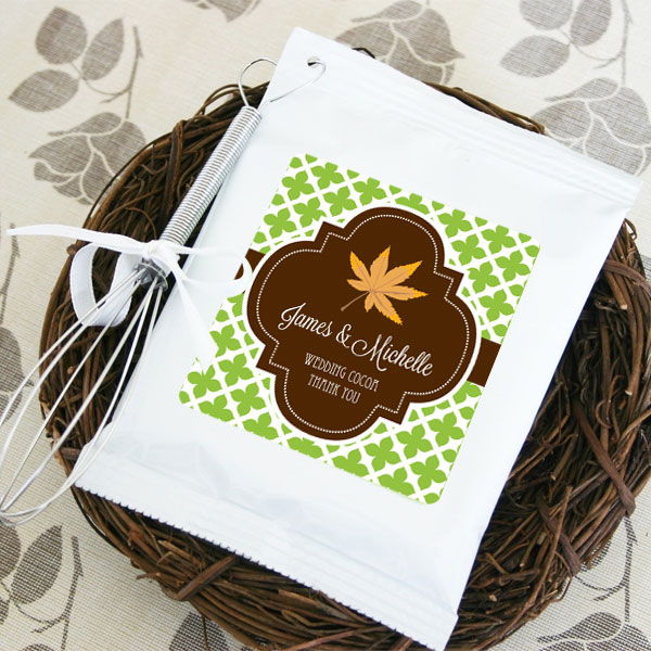 Personalized Fall Hot Cocoa + Optional Heart  Whisk