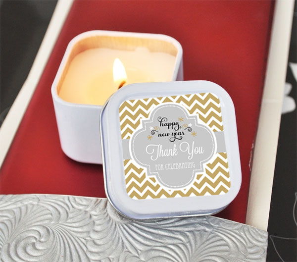Personalized Winter Square Candle Tins