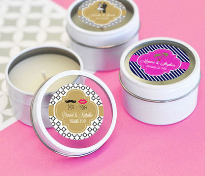 Personalized Theme Round Travel Candle Tins