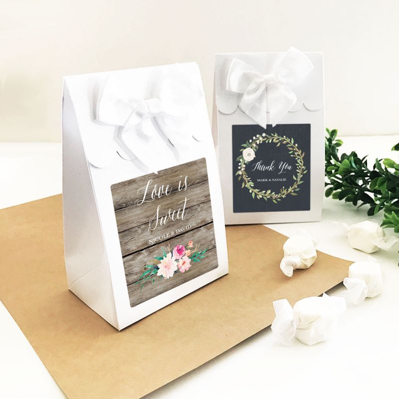 Personalized Floral Garden Sweet Shoppe Candy Boxes (set of 12)