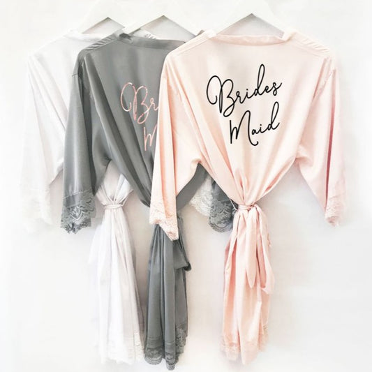 Bridal Party Satin Lace Robes