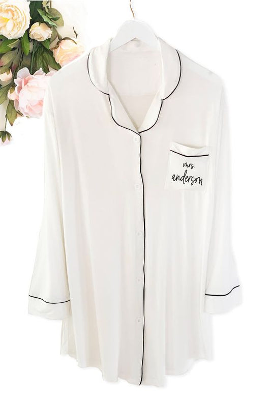 Bridal Sleep Shirt, Personalized Bridesmaid Gifts